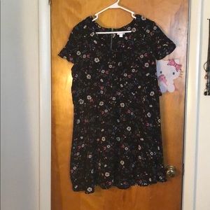 Black ruffle sleeve dress